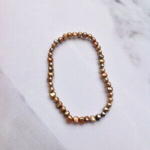 Freshwater Pearl Bracelet 4.5mm Rose Gold -Deep Olive 7.5"